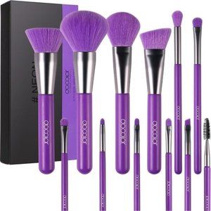Makeup Brushes  Neon Purple Makeup Premium Synthetic Brush Set 10 Piece